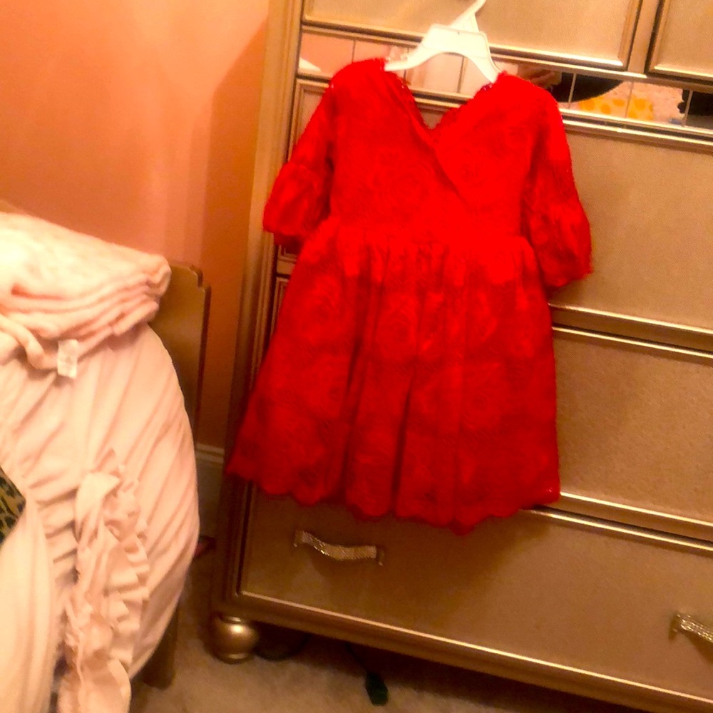 Christmas Dress or Valentines Day Dress. Perfect Red lace dress, worn once.